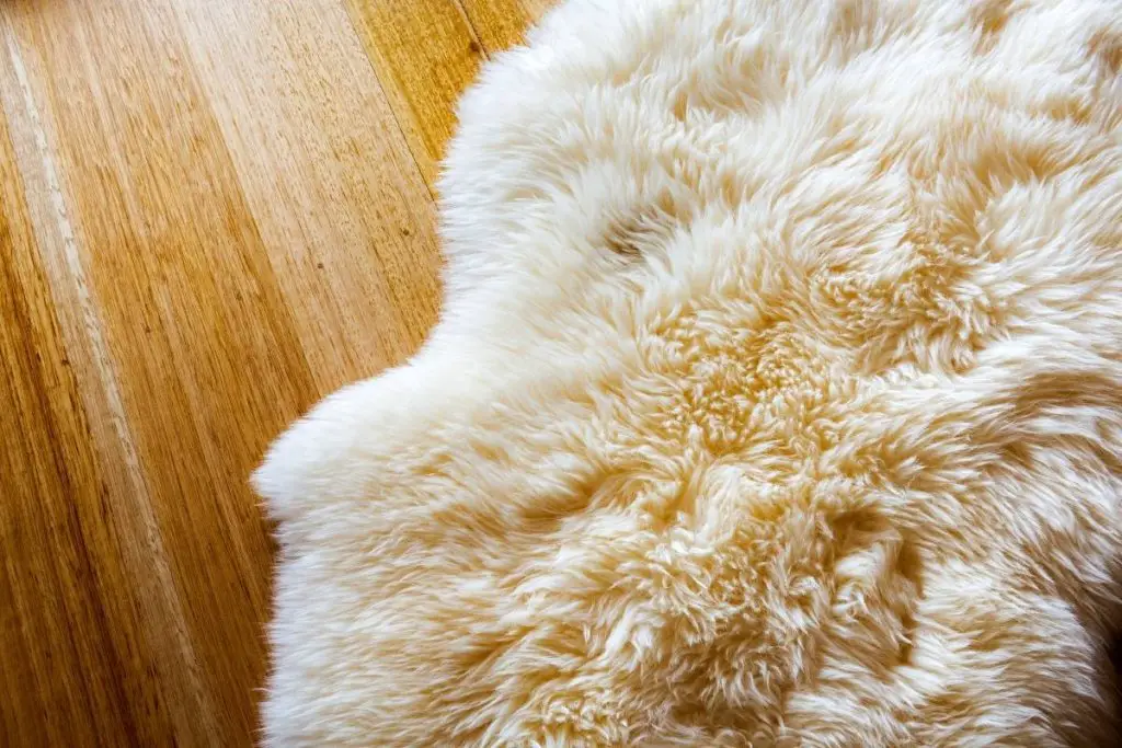 A white sheepskin