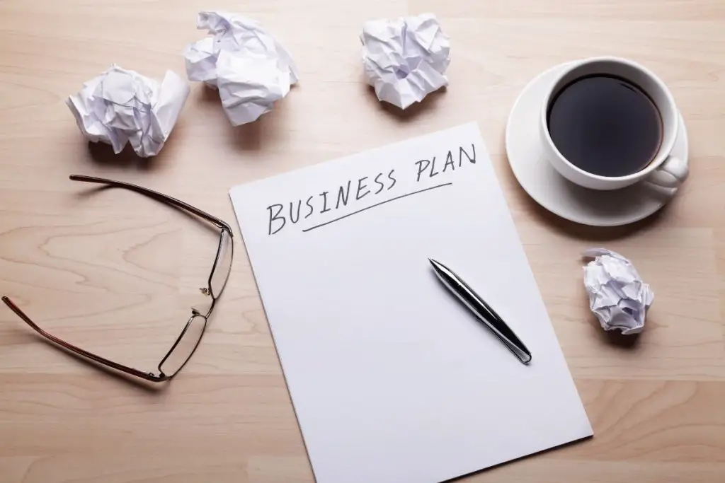 Business plan on a table